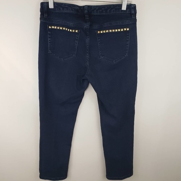 MICHAEL Kors Skinny Studded Pocket Crop Jeans Sz 4 - Picture 3 of 7